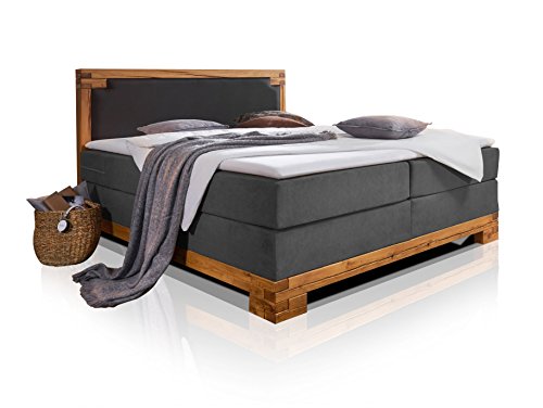 moebel-eins BELLAMIE Boxspringbett Hotelbett Bett amerikanisches Bett mit massivem Holzrahmen 7-Zonen Taschenfederkernmatratze 180 x 200 cm Härtegrad 3,180 x 200 cm